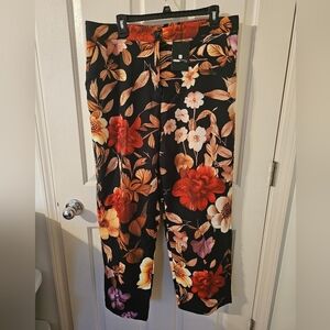 Stylewe NWT black floral print Fall Vibes Pants Size 2XL